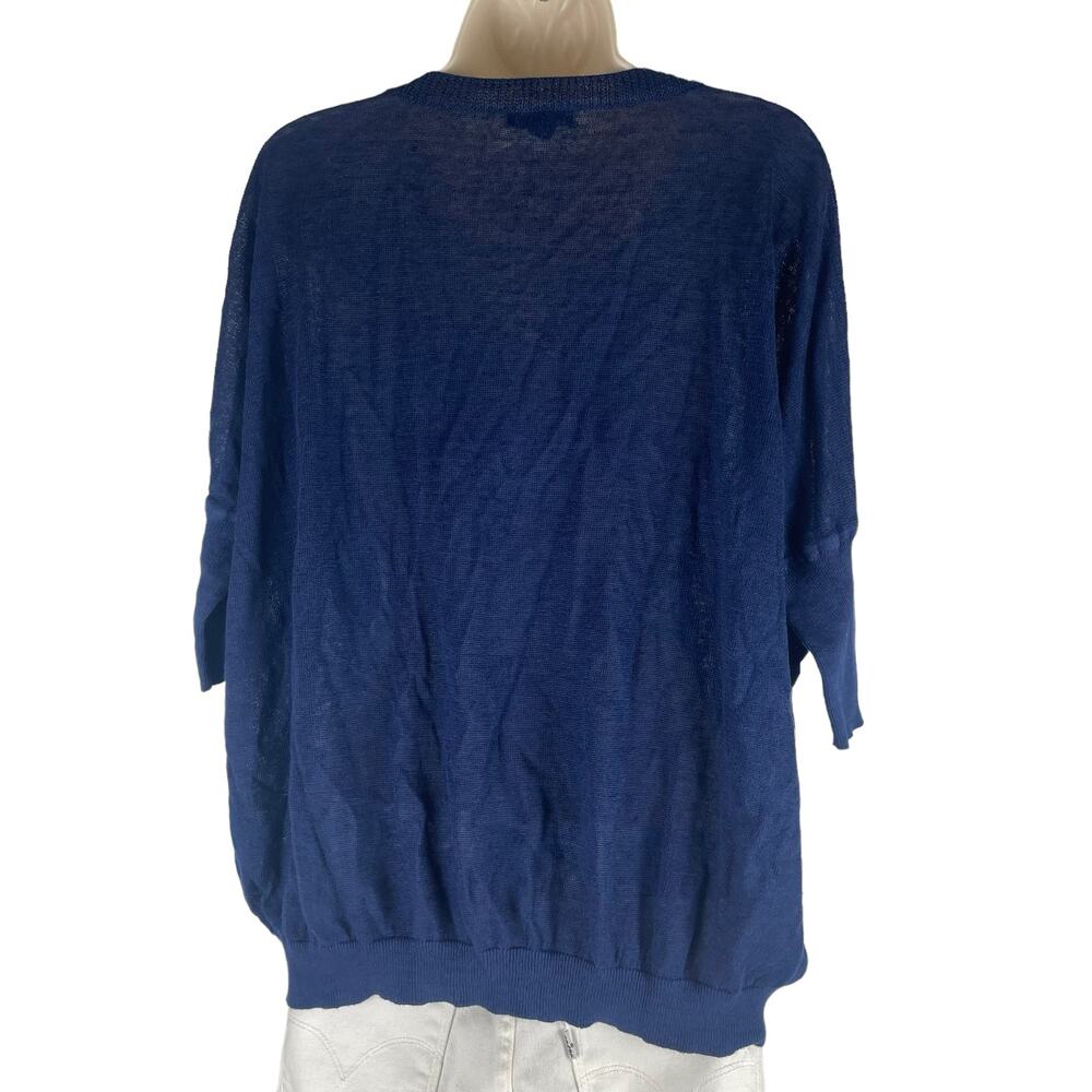 J. Crew Batwinged Crew Neck Sweater 3/4 Sleeve Blue Size XS - Picture 7 of 10